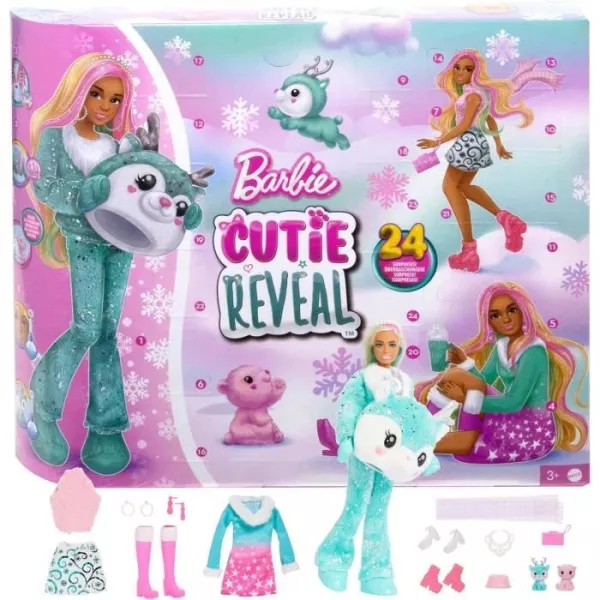 Barbie-Calendrier de l'Avent Cutie Reveal-1 poupée et 24 surprises HJX76