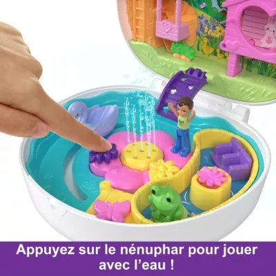 Polly Pocket-Coffret Jardin Lapin 2 mini-figurines et 12 accessoires HKV36