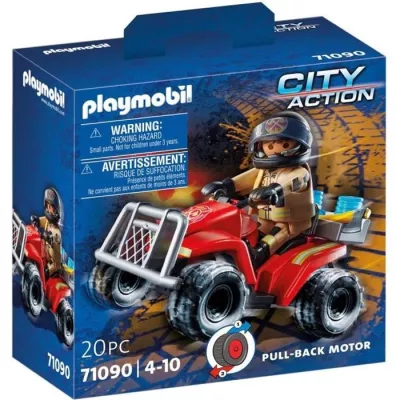 PLAYMOBIL - 71090 - Firefighter and quad - Child 4 years - Playmobil City Action - Plastic - Blue