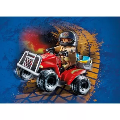 PLAYMOBIL - 71090 - Firefighter and quad - Child 4 years - Playmobil City Action - Plastic - Blue