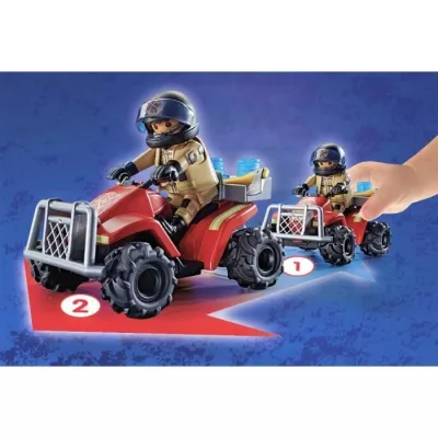 PLAYMOBIL - 71090 - Firefighter and quad - Child 4 years - Playmobil City Action - Plastic - Blue