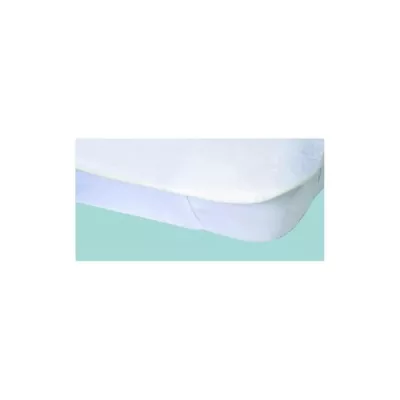 Protege-matelas Alese imperméable Elasretane éponge bouclette 100% coton 140x190 cm blanc