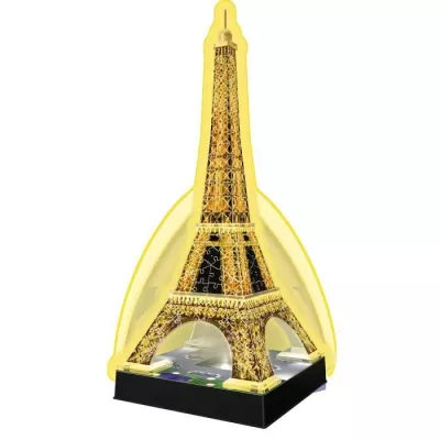 3D puzzle Eiffel Tower illuminated - Ravensburger - 216 pieces - without glue - with LEDS color - Ten years