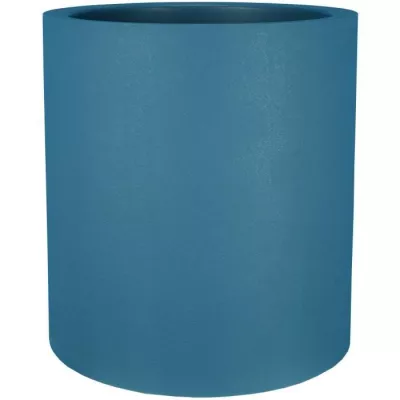 Bac a fleurs rond RIVIERA GRANIT - Plastique - Diametre 50 cm - Bleu