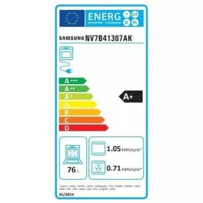 Four encastrable single fan multifonctions pyrolyse SAMSUNG - NV7B41307AK – Noir – 59,5x59,6x57,0cm