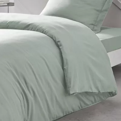 Housse de couette TODAY Essential - 140 x 200 cm - 1 personne - 100% Coton uni - Celadon