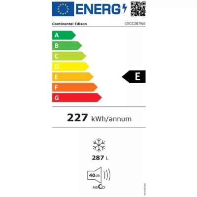 Congélateur coffre Continental Edison - CECC287WE 287L - Classe E - L