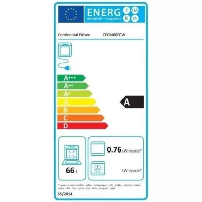 Cuisiniere mixte CONTINENTAL EDISON CECM60FCW - 3 feux gaz + 1 électr