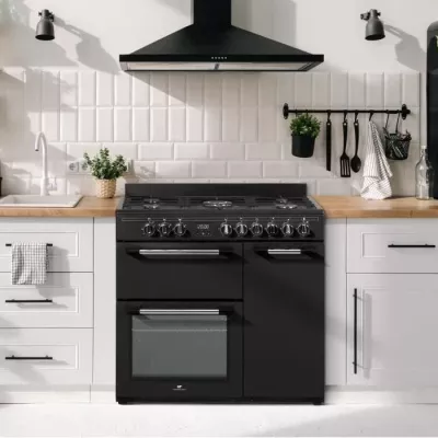 Cuisiniere piano gaz 3 fours électriques CONTINENTAL EDISON CECP903FB