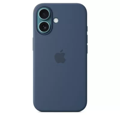 Coque iPhone 16 en silicone avec MagSafe - Denim