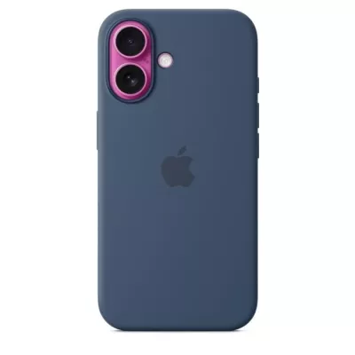 Coque iPhone 16 en silicone avec MagSafe - Denim