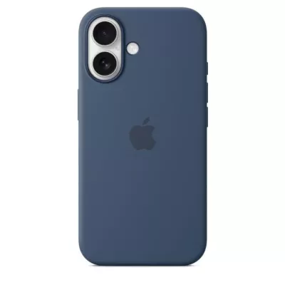 Coque iPhone 16 en silicone avec MagSafe - Denim