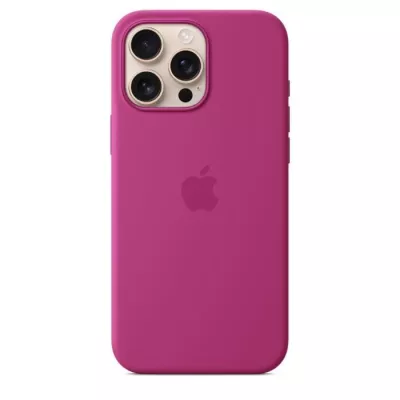 Coque silicone MagSafe pour iPhone 16 Pro Max - Fuchsia