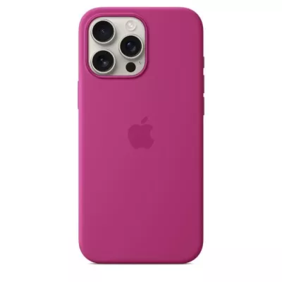 Coque silicone MagSafe pour iPhone 16 Pro Max - Fuchsia