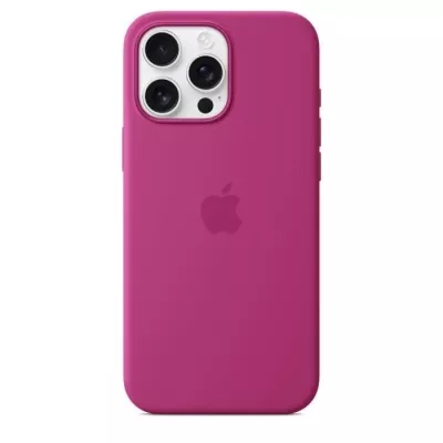 Coque silicone MagSafe pour iPhone 16 Pro Max - Fuchsia