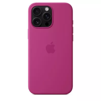 Coque silicone MagSafe pour iPhone 16 Pro Max - Fuchsia