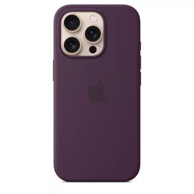 Coque iPhone 16 Pro en silicone avec MagSafe - Plum