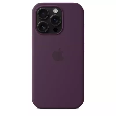 Coque iPhone 16 Pro en silicone avec MagSafe - Plum