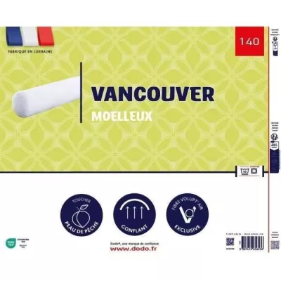 Traversin VANCOUVER 140 cm - Confort 100% Polyester - DODO