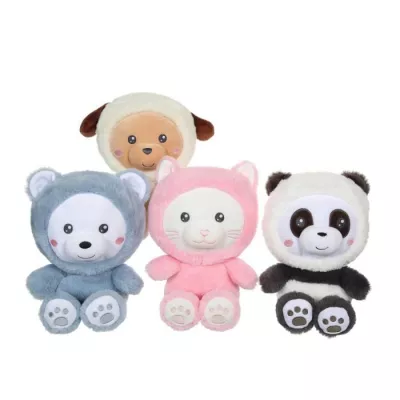 Peluche Chat Hoody Pets 24 cm GIPSY TOYS - Rose