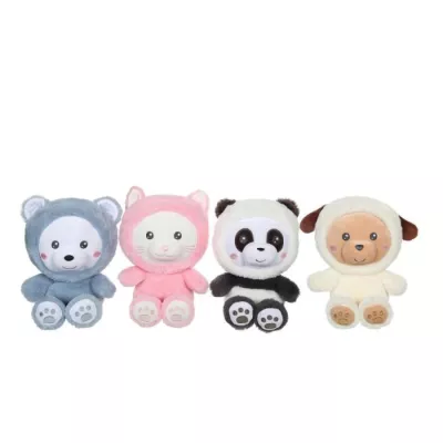 Peluche Chat Hoody Pets 24 cm GIPSY TOYS - Rose