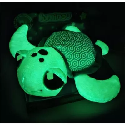 Peluche Tortue Lumineuse Naturelle JEMINI 25 cm - Chargeable à la lumière