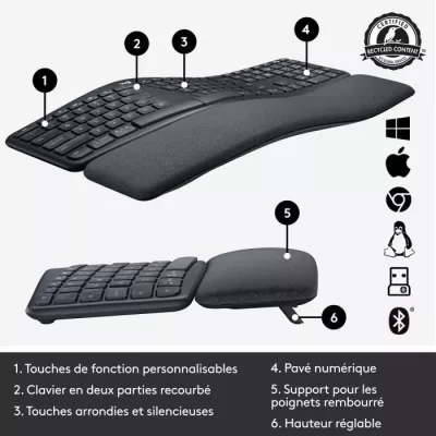 Clavier Ergonomique Logitech ERGO K860 