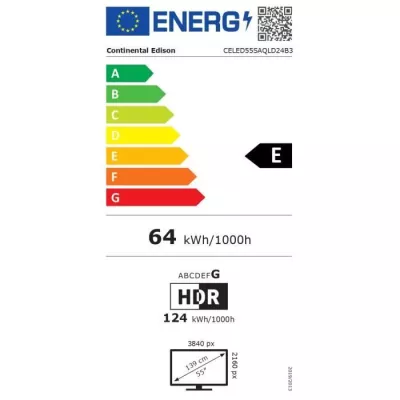 CONTINENTAL EDISON CELED55SAQLD24B3 - TV QLED UHD 4K 55“ (139cm) - S