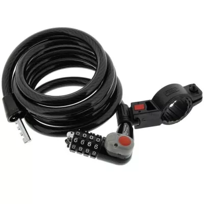 Antivol vélo BURG WACHTER 230180L Code 180cm LED - Cadenas robuste en acier 12mm