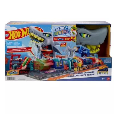 Hot Wheels City-Station Washing Shark-Car Set Color Reveal HTN82