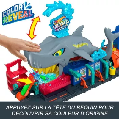 Hot Wheels City-Station Washing Shark-Car Set Color Reveal HTN82