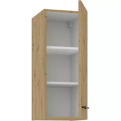 Meuble haut MODENA 30 cm Chêne artisan et noir mat - CUISINIER