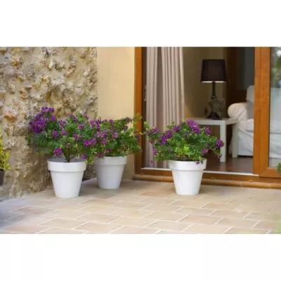 Pot de fleurs PLASTIKEN Tes 48 cm Blanc - Jardinière Bac à fleur