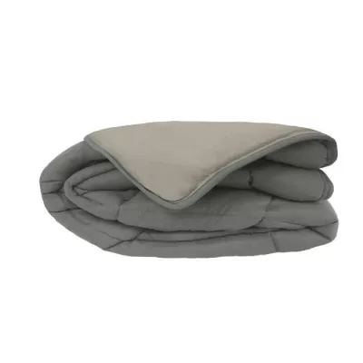 Couette chaude Microfibre 400g/m² Gris & Argent 140x200cm - Luxe et Confort