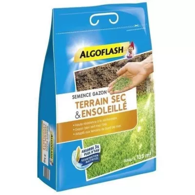 Semences Gazon Terrain Sec Ensoleillé ALGOFLASH NATURASOL - 3 kg