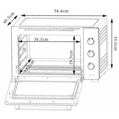 Mini continental oven Edison MF38N Noir L54.35x H36.6 x D41.15 cm 38l