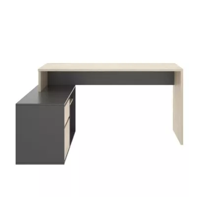 Modern Reversible Corner Desk - Oak/Gray - L 139 x D 92 x H 75 cm