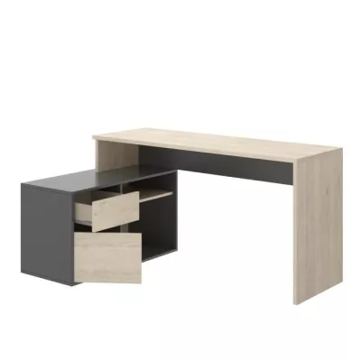 Modern Reversible Corner Desk - Oak/Gray - L 139 x D 92 x H 75 cm