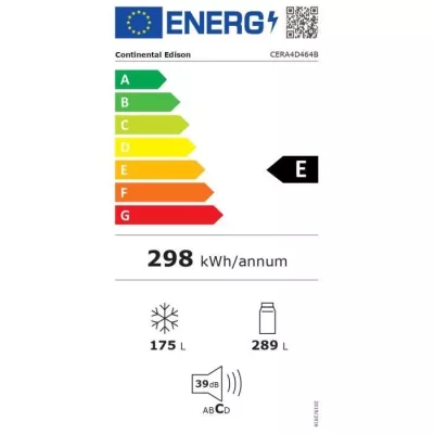 Réfrigérateur Continental Edison CERA4D464B 4 portes avec distribute