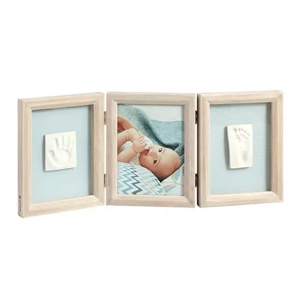 Baby Art My Baby Touch - Photo Frame Double Wood Baby Print : Baby Hands and Feet Print Kit, Gift Birth