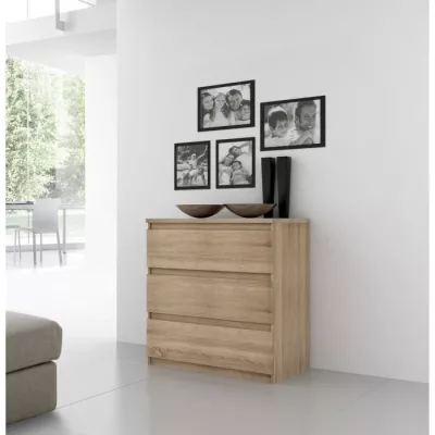 Commode CHELSEA 3 Tiroirs - Bois certifié FSC® - Élégance et praticité