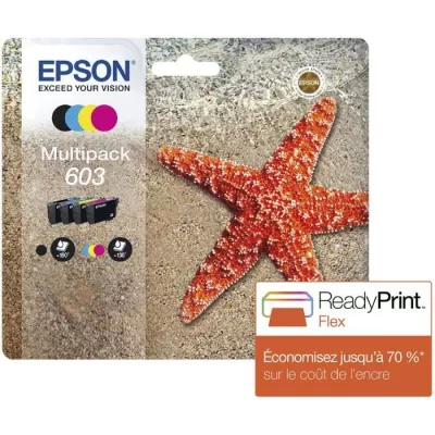 Pack cartouches EPSON 603 Etoile de mer - Noir, Cyan, Magenta, Jaune (C13T03U64010)