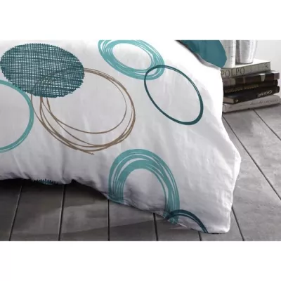 Parure de couette HOME LINGE PASSION Audace 220x240cm - Bleu canard