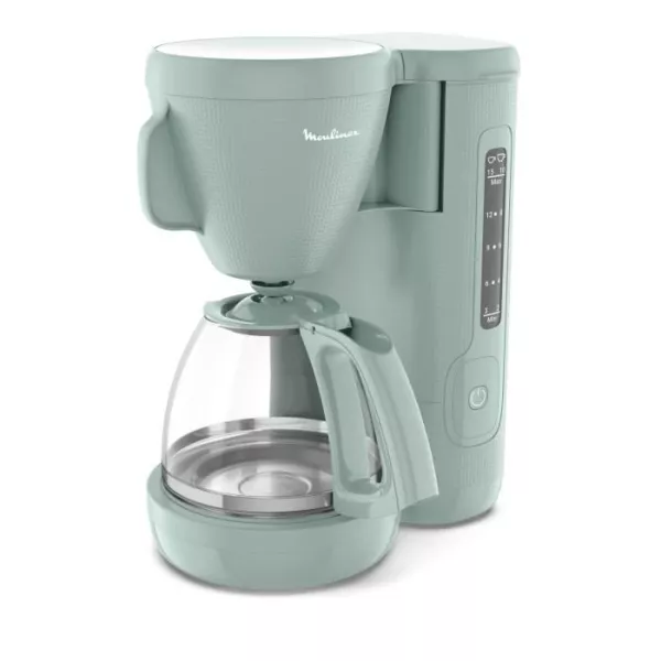 MOULINEX Morning Cafetiere filtre 1.25 L, Réservoir frontal, Porte-filtre pivotant, Systeme anti-gouttes, Maintien au chaud FG2