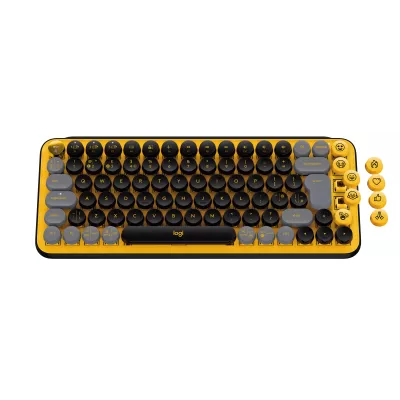 Logitech POP Keys Wireless Mechanical Keyboard With Emoji Keys clavier Universel RF sans fil + Bluetooth AZERTY Français Noir,