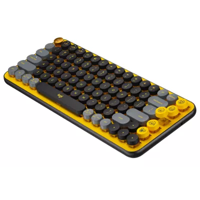 Logitech POP Keys Wireless Mechanical Keyboard With Emoji Keys clavier Universel RF sans fil + Bluetooth AZERTY Français Noir,