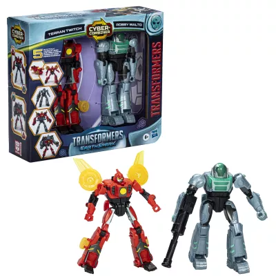 Transformers EarthSpark Cyber-Combiner Terran Twitch et Robby Malto