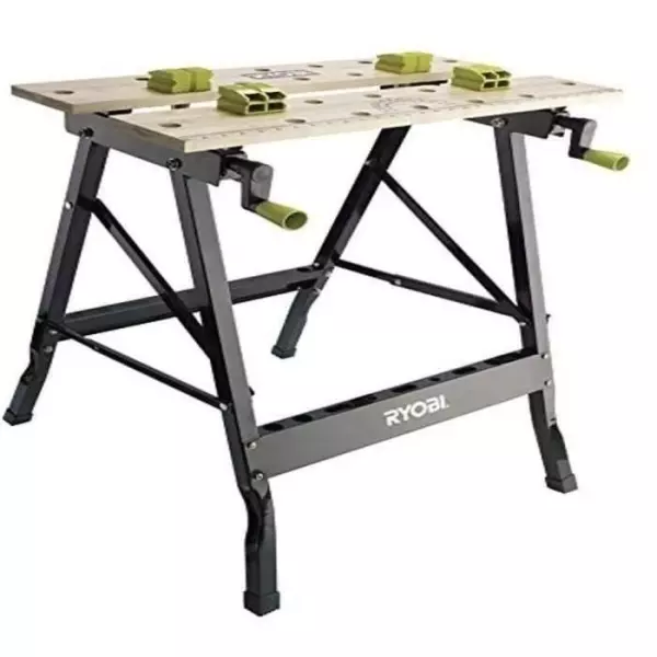 RYOBI - Etabli pliable table bambou 605 x 625 x 755 mm - 6 kg - Livré avec 4 mors et 1 clé de service - RWB01