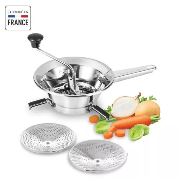 MOULINEX Classic Moulin a légumes, Acier inoxydable, Bols jusqu'a dia 24 cm, Compatible lave-vaisselle, Fabriqué en France A40