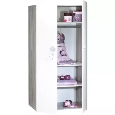 Baby room trio Nao: 120x60 bed, changing dresser and wardrobe - Bab